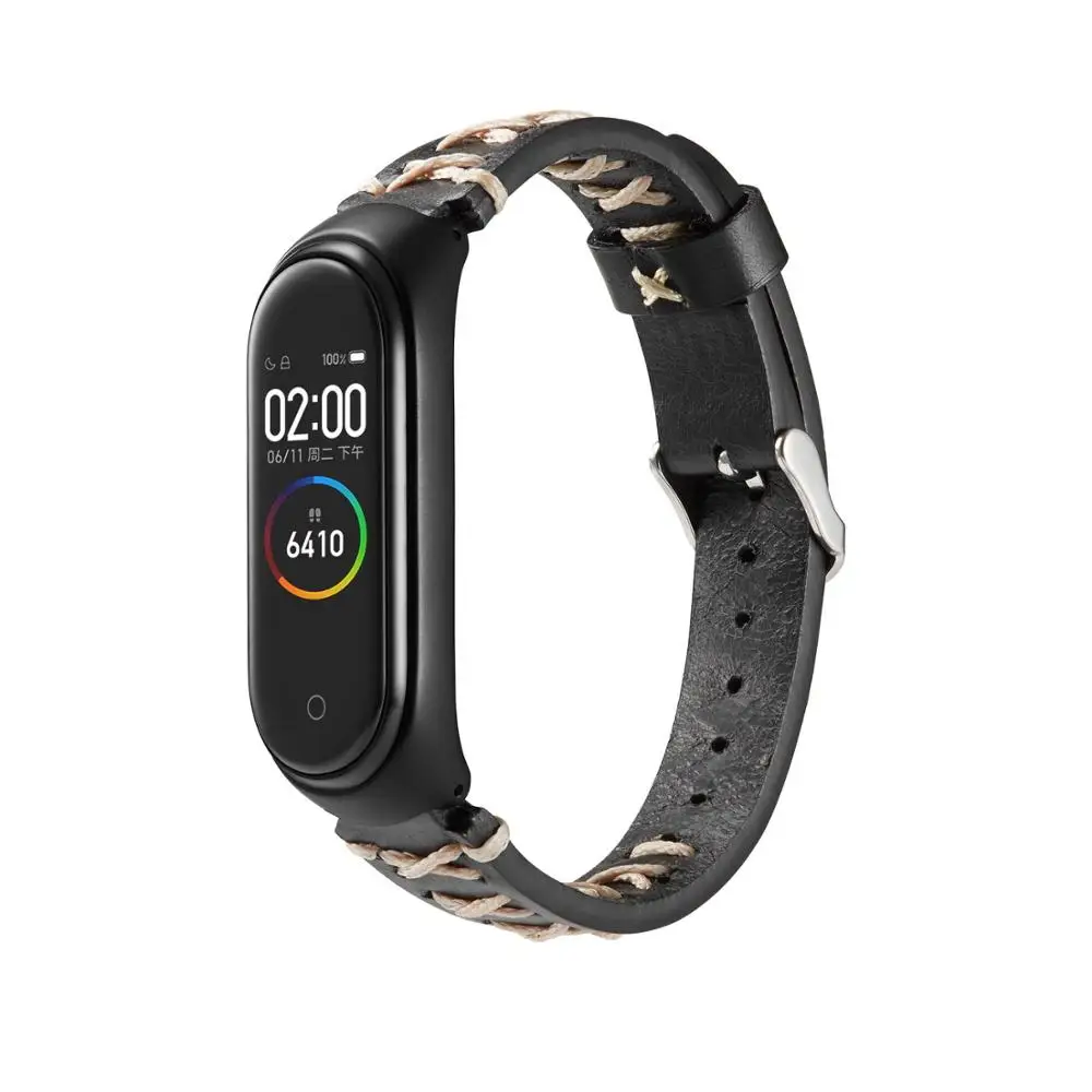 Fashion Soft Watchband For Xiaomi Mi Band 3 4 leather Bracelet Strap Wristband MIband mi band Watch Replacement | Наручные часы