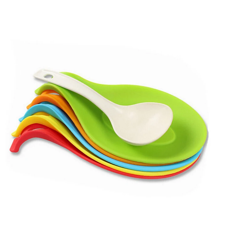 

Spoon Mat Food Grade Silicone Heat Resistant Placemat Tray Spoon Spatula Pad Drink Glass Coaster Holder Kitchen Tool 9.5*19.5CM