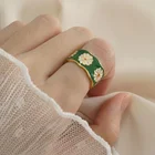 Женское кольцо с цветком сливы, маленькое эмалированное кольцо в стиле панк