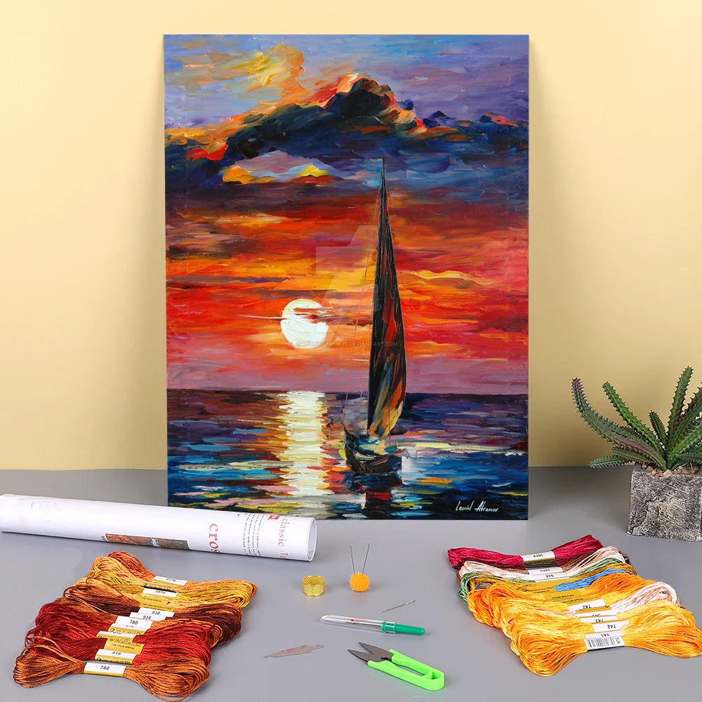 

Напечатанный холст на солнце 11CT вышивка крестиком «сделай сам» вышивка DMC нитки Вязание живопись вышивка штампованная