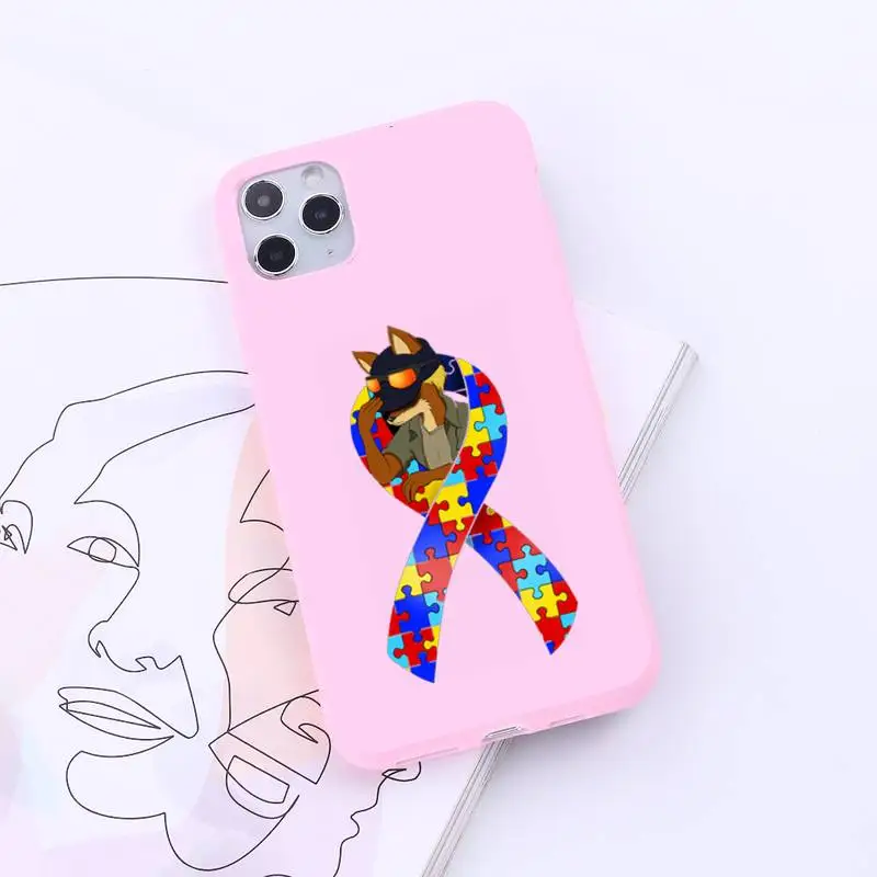 

Puzzle Autism Awareness fundas Phone Case Candy Color for iPhone 6 7 8 11 12 s mini pro X XS XR MAX Plus