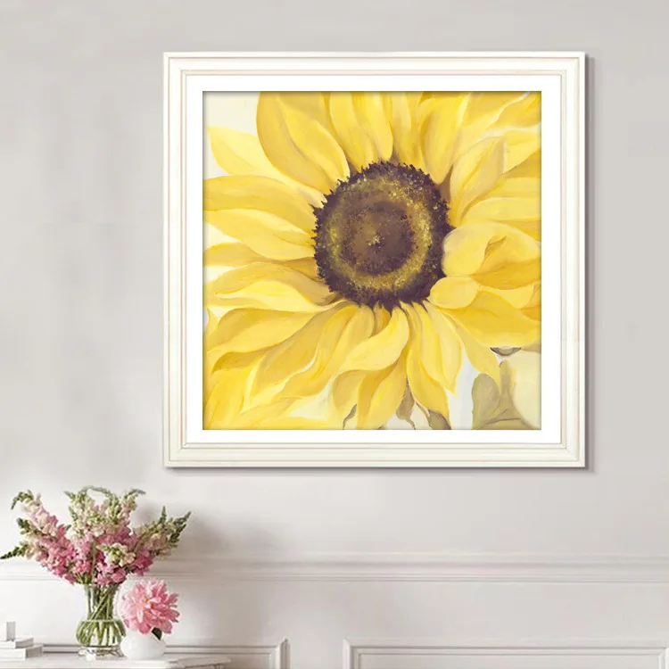 

Needlework Flower Embroidery Cross Stitch Kit,Lovely Sunflower Printed Pattern Handwork Painting Craft Gift