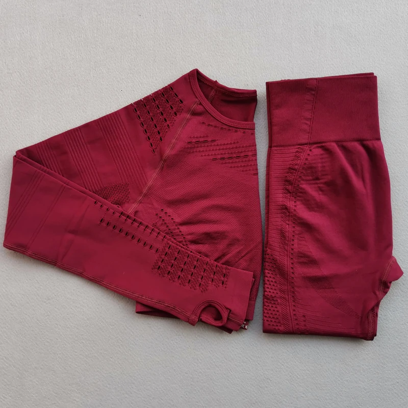 Женский комплект для спортзала йоги бесшовная одежда тренировок спортивная