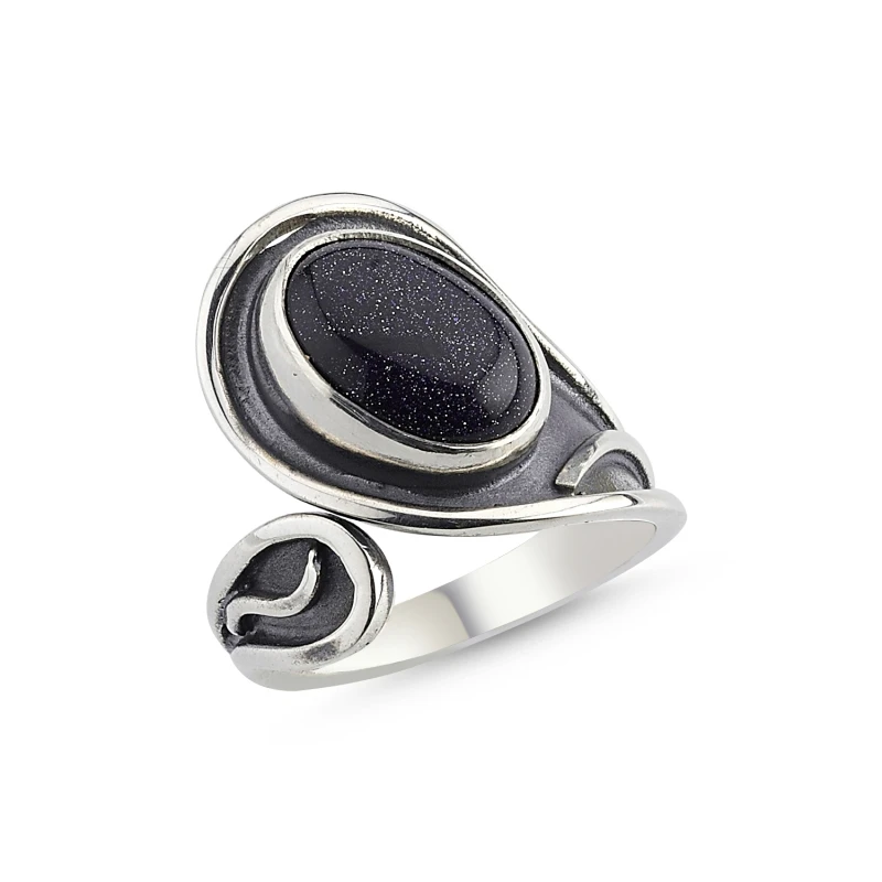 

Silver 925 Sterling Blue Star Stone Handwork Ring