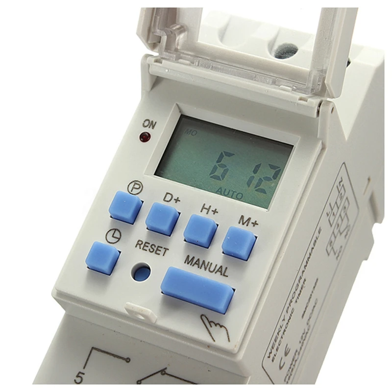 Новый DIN рейка реле времени цифровой ЖК-дисплей питания программируемый таймер DC