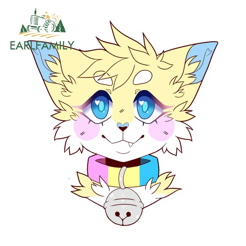 

EARLFAMILY 13 см x 12,1 см для Pan Pride Kitty, автомобильная наклейка, водонепроницаемая индивидуальная фотография, украшение для бампера ноутбука