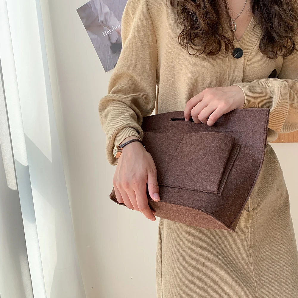 Женский фетровый клатч в стиле ретро однотонная сумка с несколькими карманами