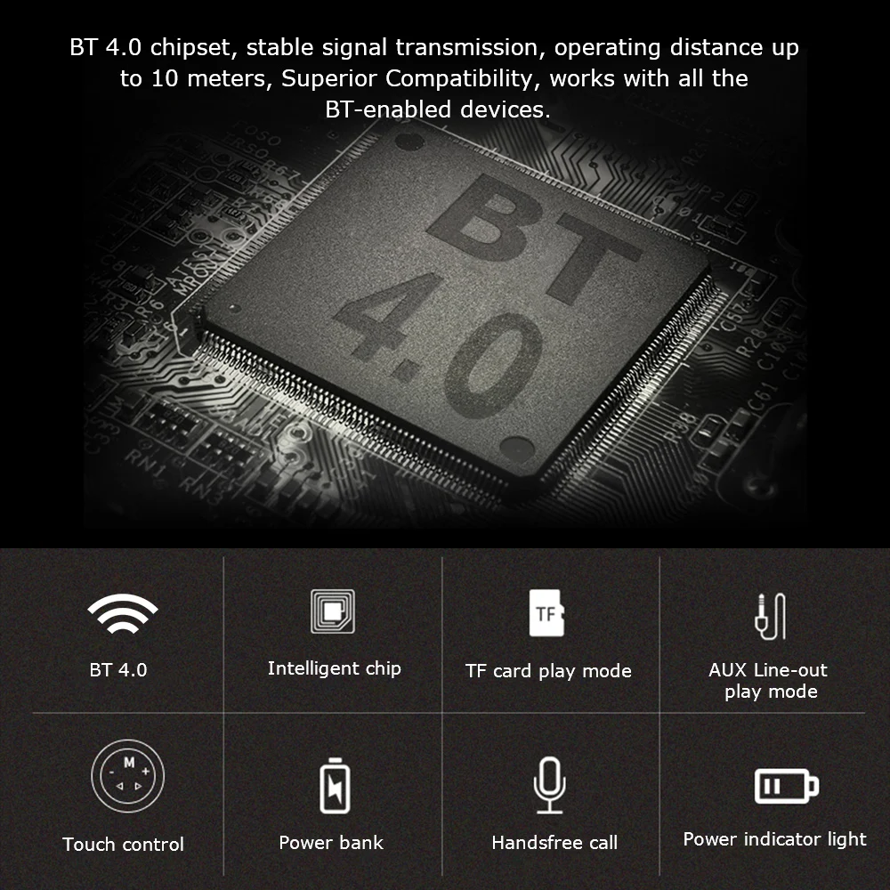 ZEALOT S8 Bluetooth колонка беспроводной сабвуфер 3D стерео сенсорное управление AUX