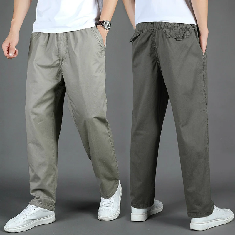 

Spring Casual Sports Pants Male Cotton Loose Plus Size Pants Workwear Autumn Grey Trousers Boys Fashion Streetwear Men 5xl 6xl