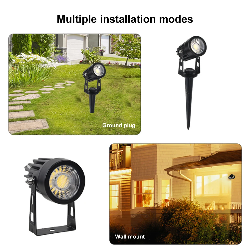 

4pcs LED Landscape Spotlight 110-240V IP65 Waterproof Garden Light COB Outdoor Landscape Lighting for Yard Walkway Garden