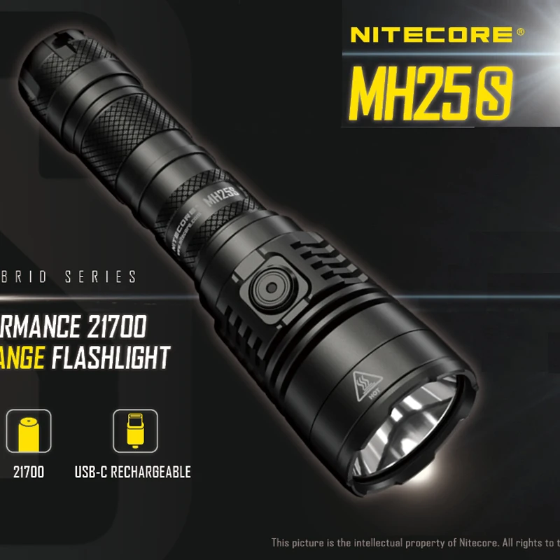 2021 NITECORE MH25S USB-C Rechargeable LED Flashlight 1800 Lumens Luminus SST-40-W Includes 21700 Battery Torch Portable Outdoor | Лампы и