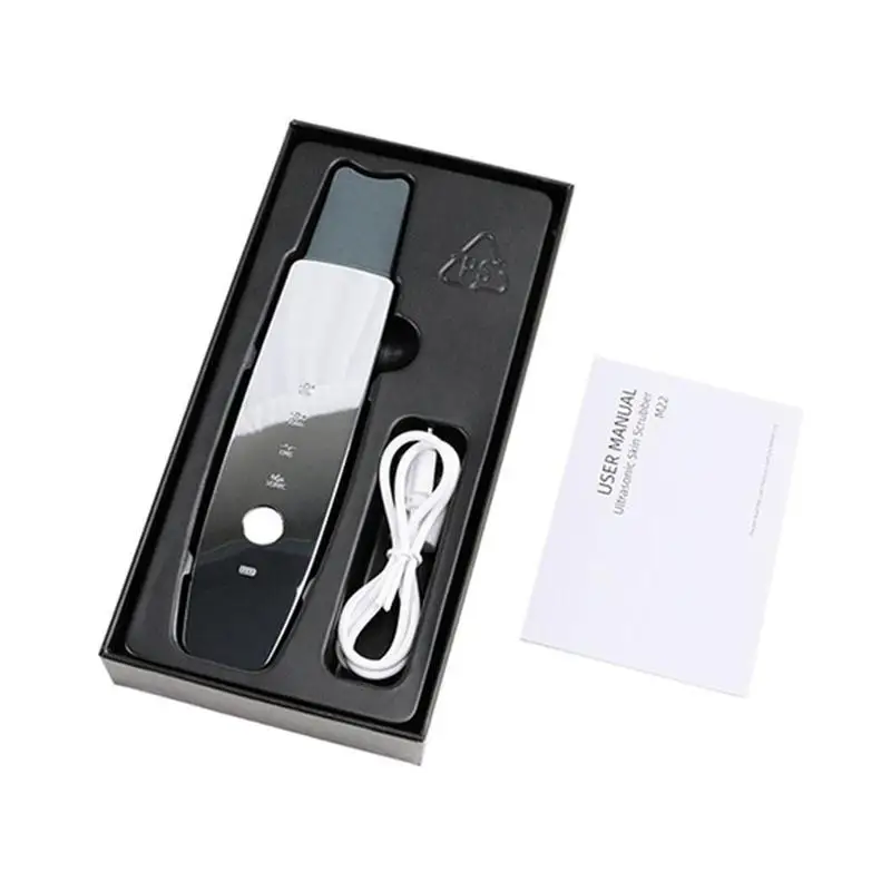 

LED Ultrasonic Skin Scrubber Tool Machine Face Cleaning Pore Cleaner Peeling Blackhead Shovel Remover Tool I3V1