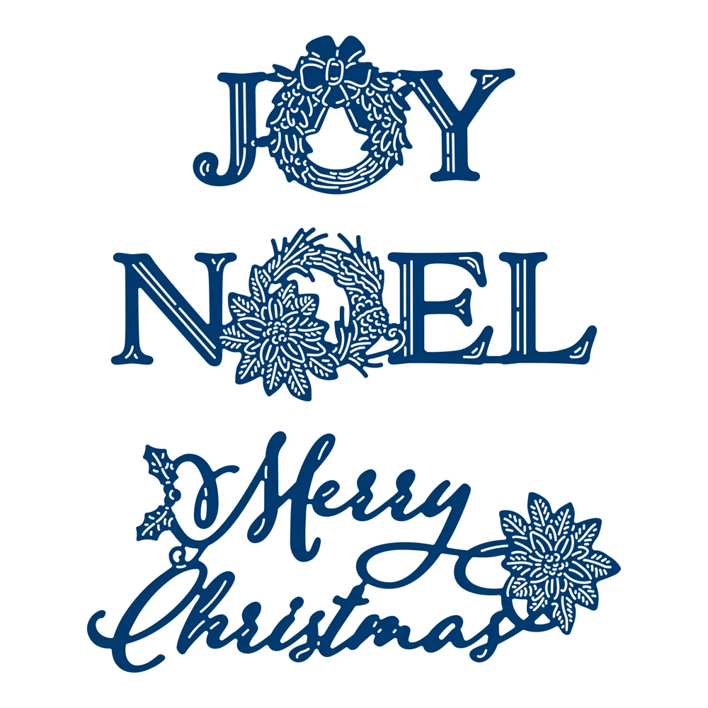 JC с надписью слова металлический Трафаретный вырубной штамп радость NOEL веселого