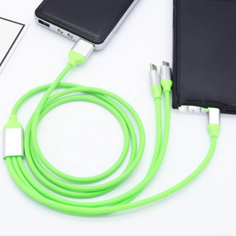 3 в 1 мульти usb type C зарядный кабель для iPhone sony сотовый телефон смартфон Micro USB зарядное устройство Kabel Cabo несколько USB C Line1.2m