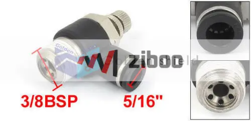 

1x 5/16" Tube 3/8NPT Thread Air Flow Speed Control Valve Push in Quick Fitting