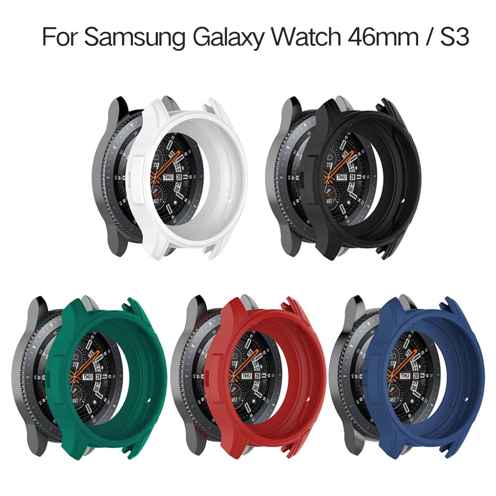 Силиконовый мягкий чехол из ТПУ защитный рамка нескользящий для Samsung Galaxy Watch 46 мм