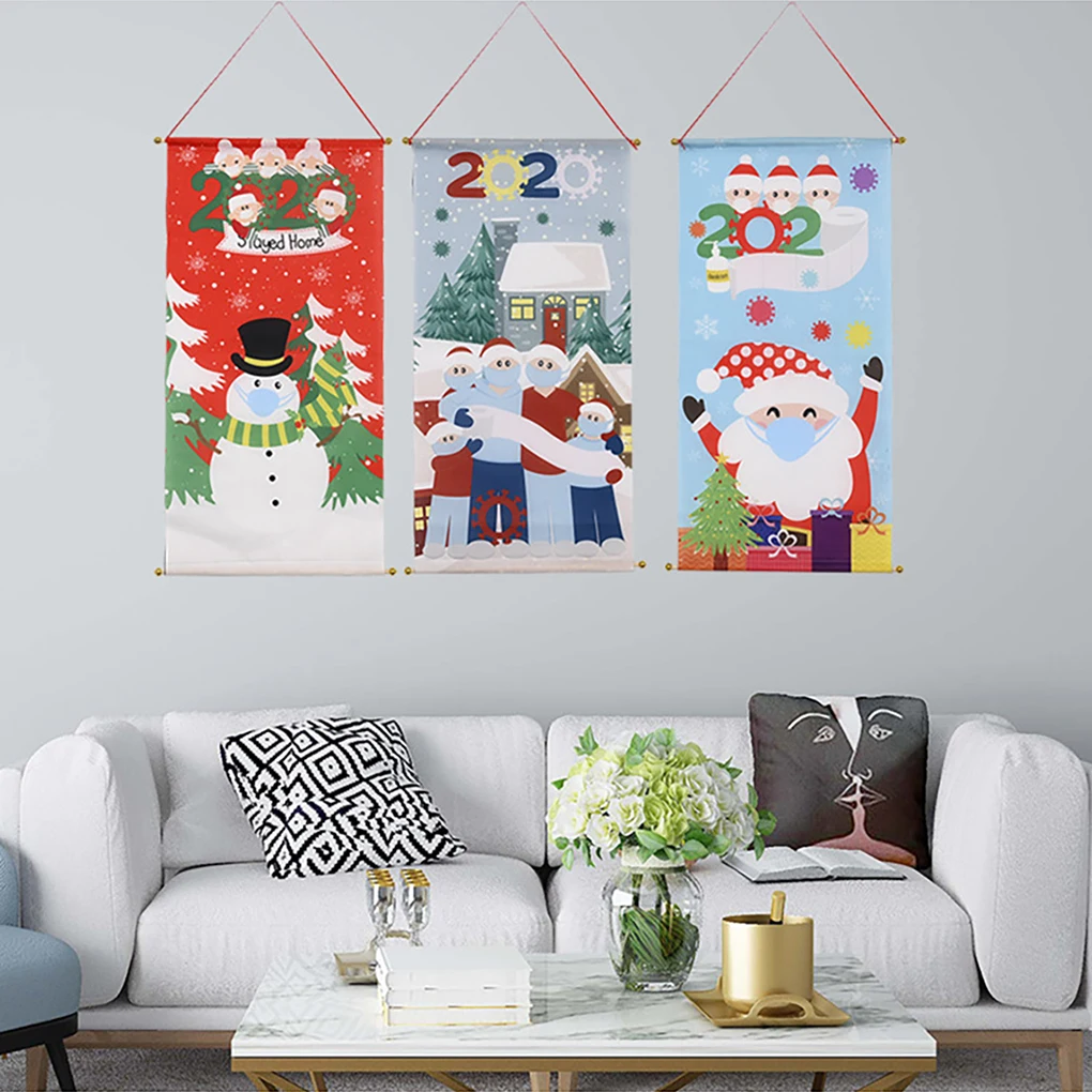 

Home Christmas Banner Window Door Wall Hanging Flag Christmas Holiday Decoration