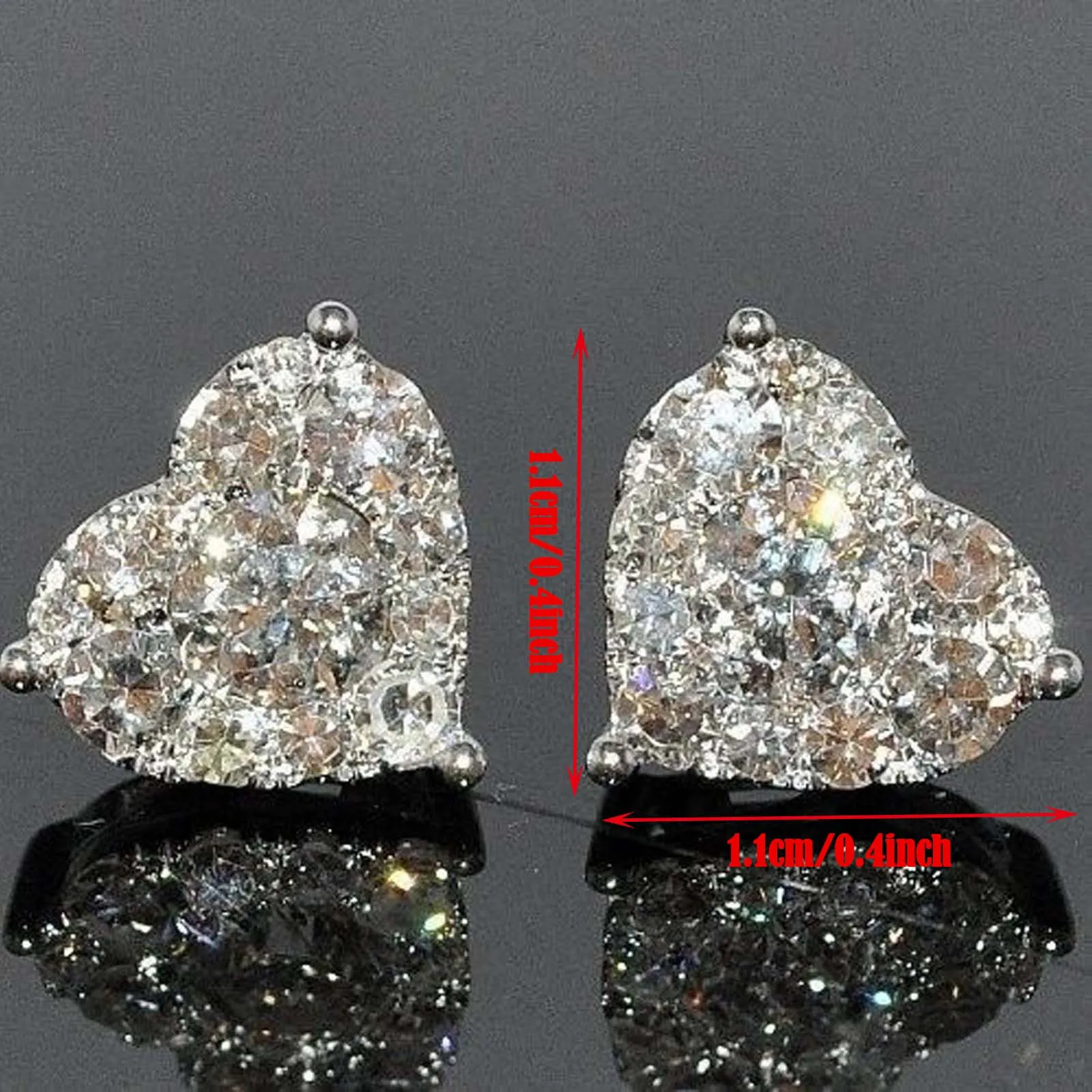 

Earrings For Women Gifts Dazzling Women's Fashion Crystal Heart Earring Heart Ear Studs Jewelry Gift pendiente hombre S1