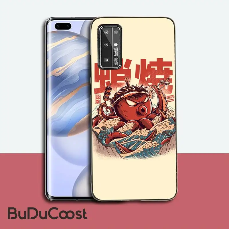 

The Great Wave of Kanagawa Ramen sushi Phone Case for Huawei Honor 30 20 10 9 8 8x 8c v30 Lite view 7A5.7inch 5A Play