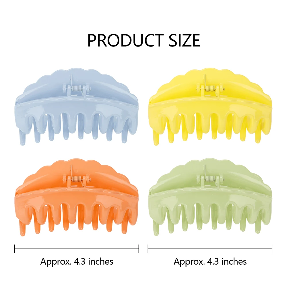 

4 Inch Big Claw Clips Jumbo Hair Clip Banana Nonslip Large Strong Hold For Thick Hair Women Girls French Design Accessories