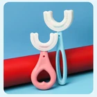 U-образная детская Силиконовая зубная щетка, детская зубная щетка для ухода за полостью рта, удобная и простая силиконовая детская зубная щетка
