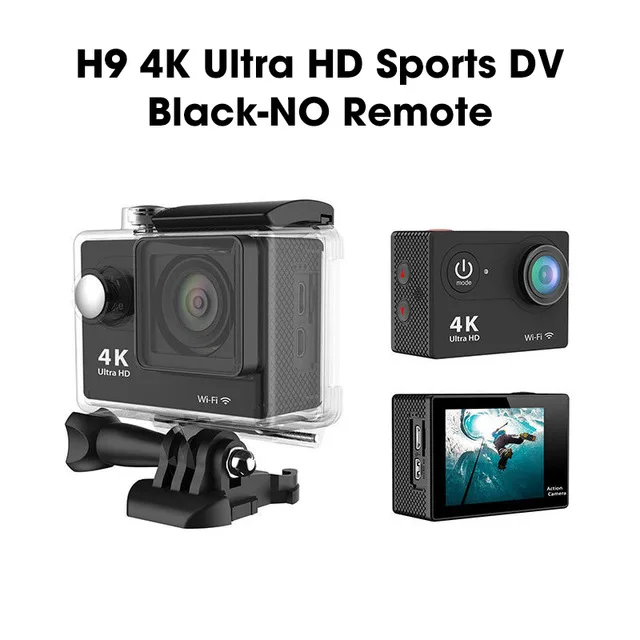 Экшн-камера eken H9R/H9 Ultra HD 4K WiFi Пульт дистанционного управления спортивная видеокамера DVR DV Водонепроницаемая камера для экстремальных видов спорта - Цвет: Black No Remote