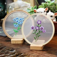 meshbamboo embroidery kit 1pc european style mesh diy embroidery flower painting cross stitch kit beginner material kits