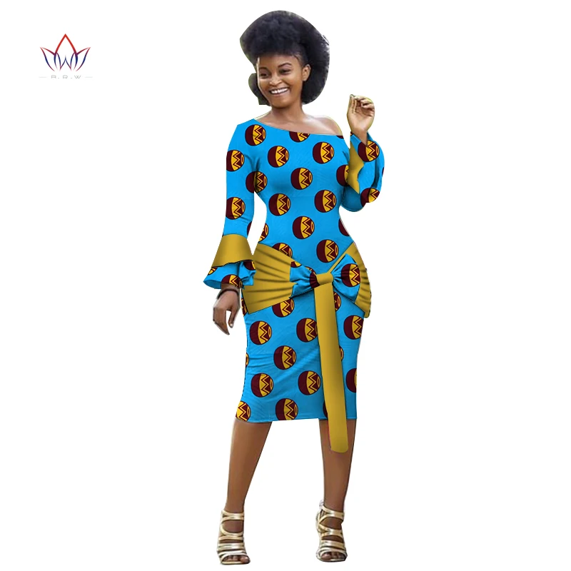 2019 африканские платья для женщин африканская Дашики женский с длинным рукавом