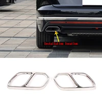 for 19 21 volkswagen touareg four out tail throat decorative frame stainless steel brightbright black auto parts