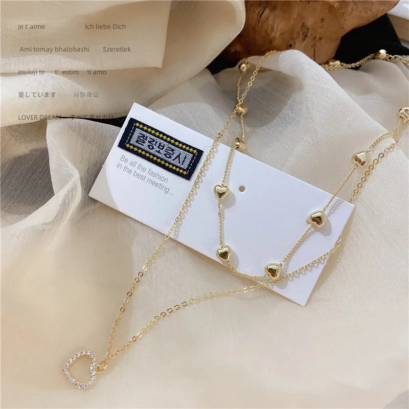 Эстетическое Многоярусное ожерелье с подвеской в виде сердца чокеры женское