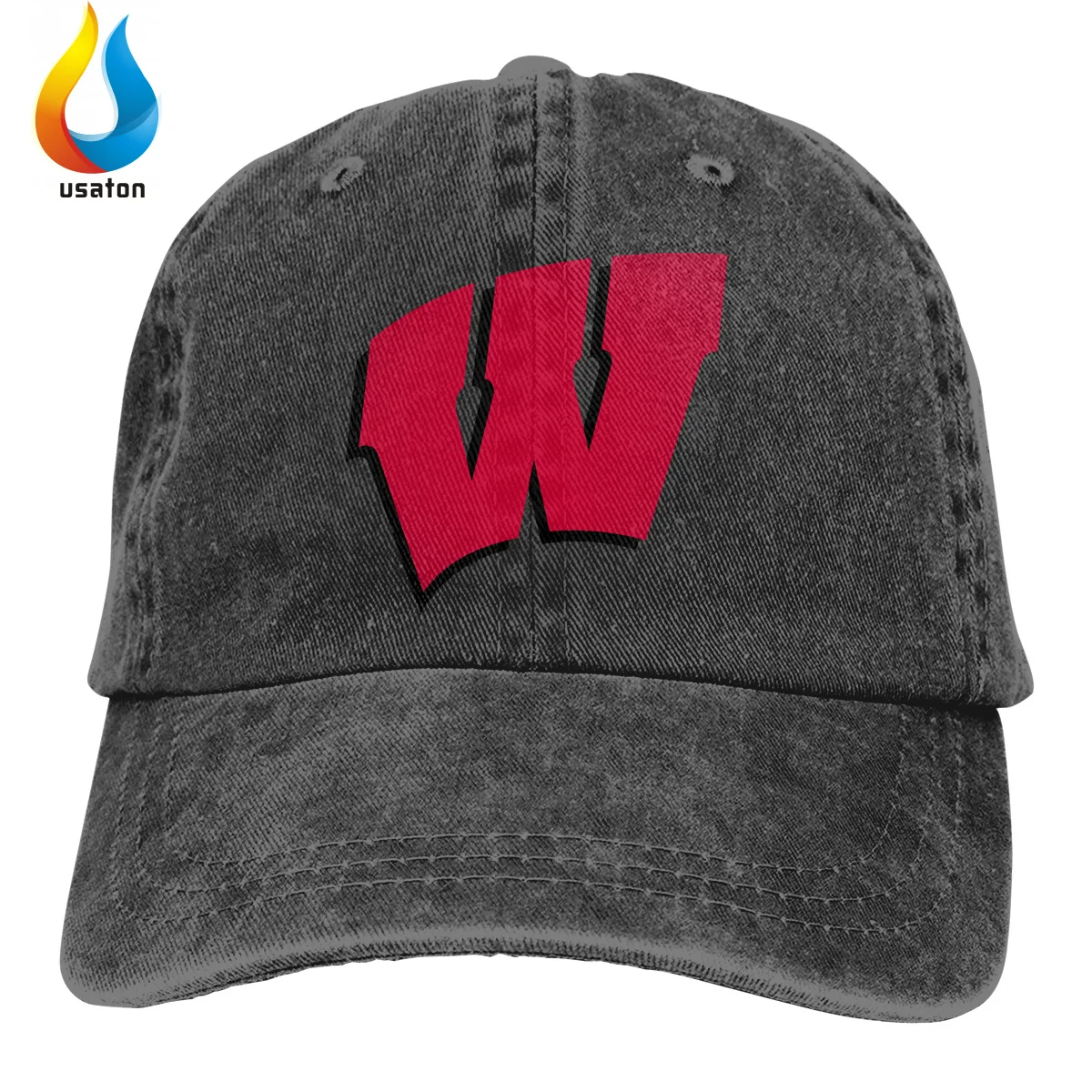 

University Fashion Baseball Cap Print 3D Wisconsin Logo Hats Men Women Cotton Outdoor Simple Visor Casual Cap