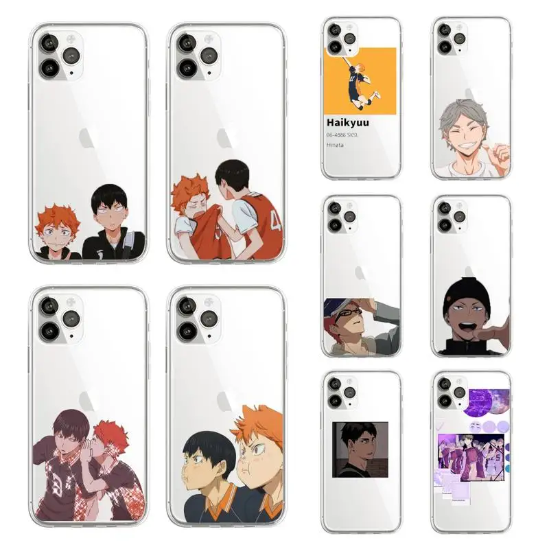 

karasuno high haikyuu volleyball team Phone Case Transparent soft For iphone 5 5s 5c se 6 6s 7 8 11 12 plus mini x xs xr pro max