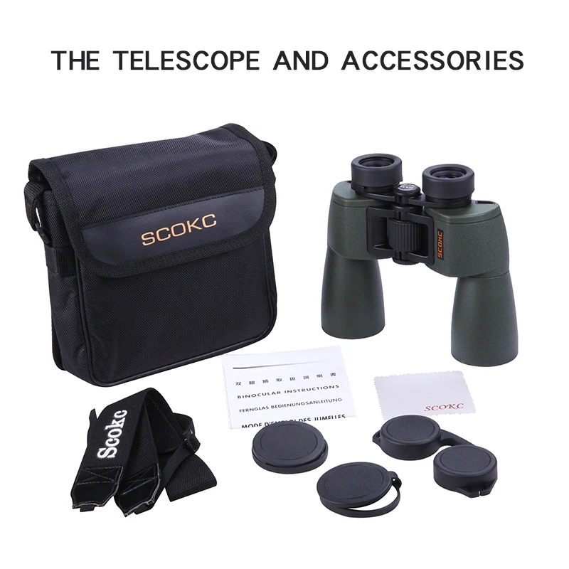

SCOKC Hd 10X50 powerful zoom Binoculars telescope for hunting professional high quality no Infrared army Low night vision
