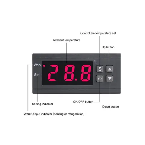 Цифровой термометр MH1210W AC 90-250 В, терморегулятор, регулятор температуры, реле термостата NTC датчик для инкубатора