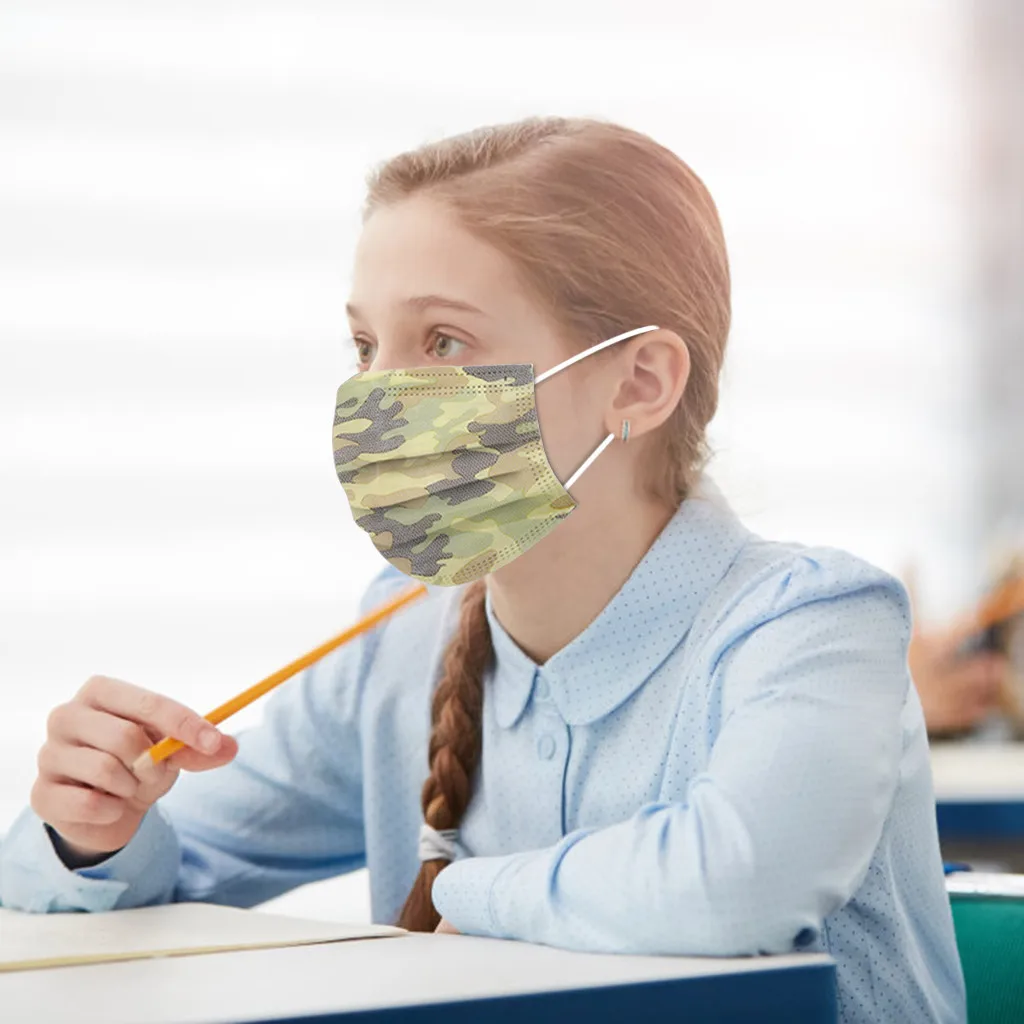 Маска детская Одноразовая 3 слоя из нетканого материала для защиты от бактерий