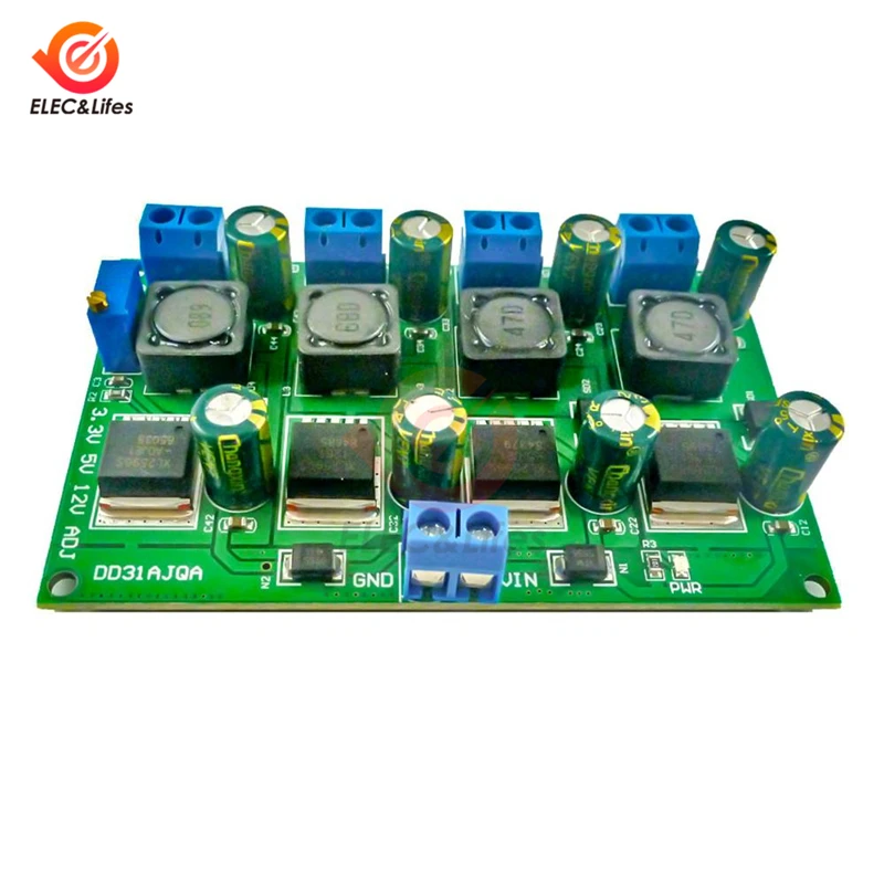 3A 4-канальный понижающий преобразователь постоянного тока от 4 5-30 В до 3 5 12 модуль