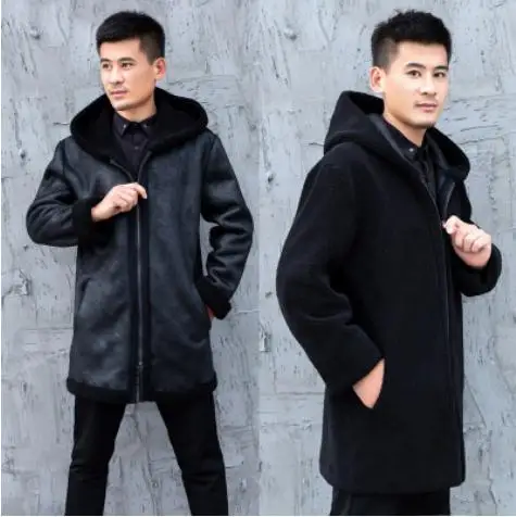 Новинка S/6Xl Мужская зимняя теплая Двусторонняя одежда куртки с капюшоном из