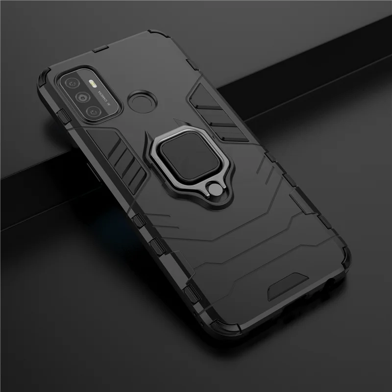 For Oppo A53 A32 2020 Case Cover A72 A92 A93 A52 A15 A33 A12 A31 A9 A55 Shockproof TPU Bumper Ring Holder Stand Armor Phone Case