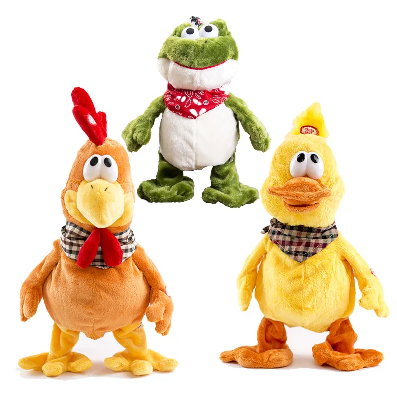 Игрушка плюшевая Танцующая лягушка пение на пении утенок электрическая