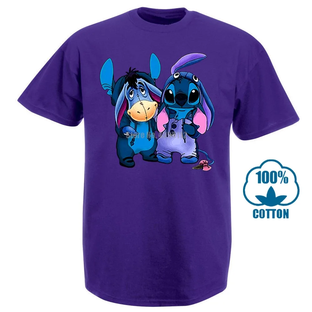 Фиолетовый Eeyore и Stitch мы лучшая футболка друзей черные хлопковые мужские S 6Xl Сделано в США - Цвет: Фиолетовый