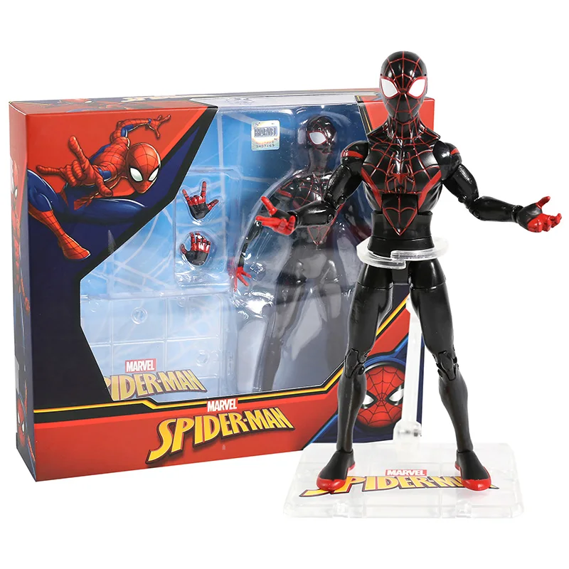 B Marvel Человек-паук Питер Паркер Miles Morales Gwen Stacy человек паук 2099 ПВХ фигурка Коллекционная модель игрушки - Цвет: B