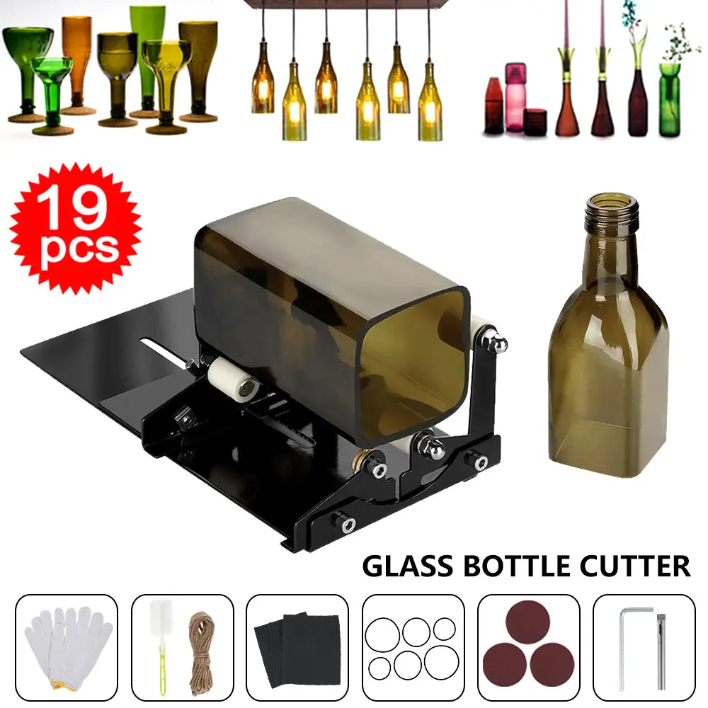 

Glass Cutter Glass Bottle Cutter Cutting Tool Square and Round Wine Beer Glass Sculptures Cutter for DIY Glass Cutting Machine