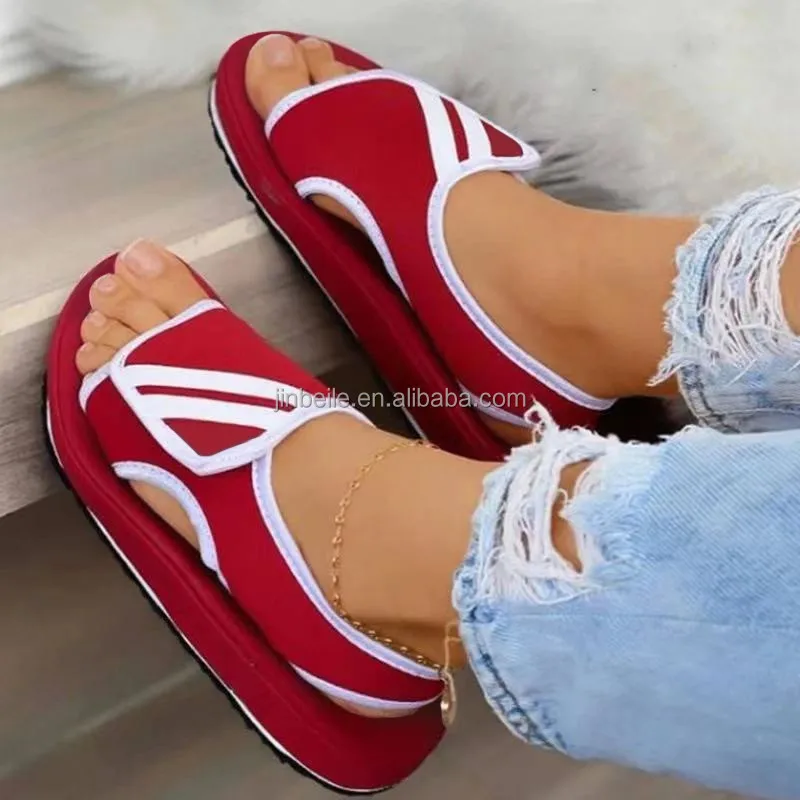 

2021 Plus Size 43 Summer Slippers Women Sandals Platform Shoes Mesh Woman Slippers Ladies Slides Soft Outdoor Flat Sandals
