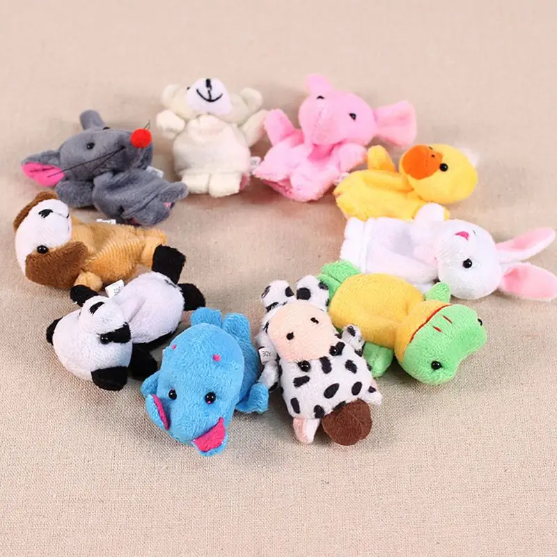 

Drop Ship 10Pcs Cartoon Animal Finger Puppets Set Mini Plush Baby Boys Girls Story Telling Hand Cloth Doll Educational Toys