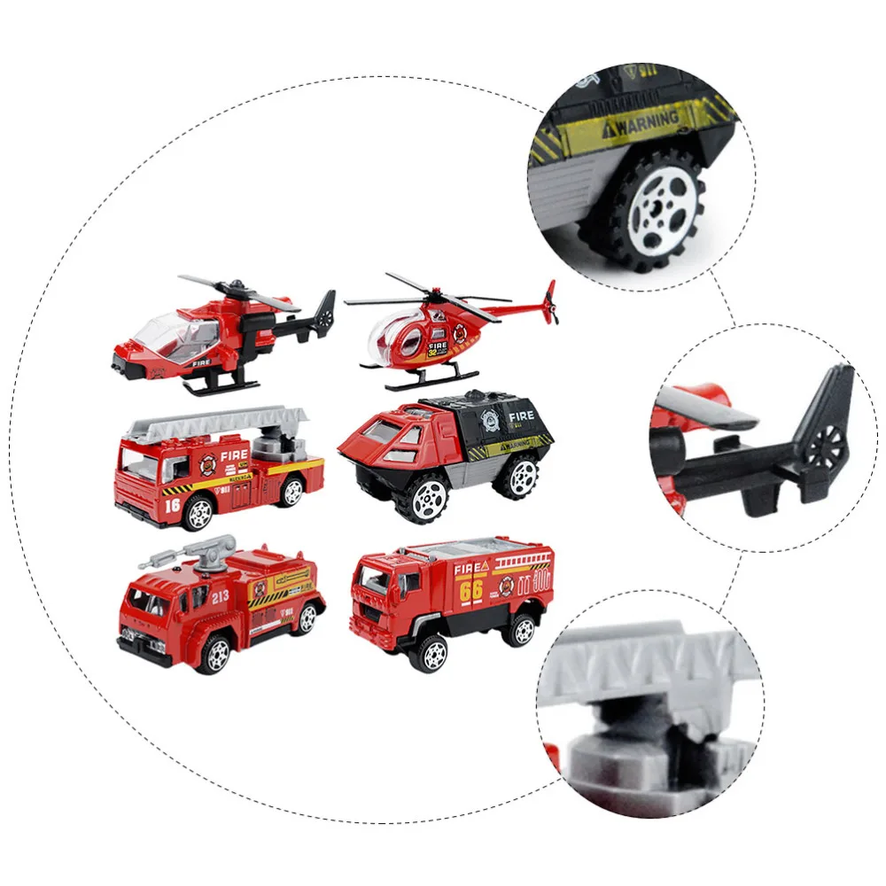 

1 Set/6pcs Fire Engineering Car Toys Mini Car Models Creative Children's