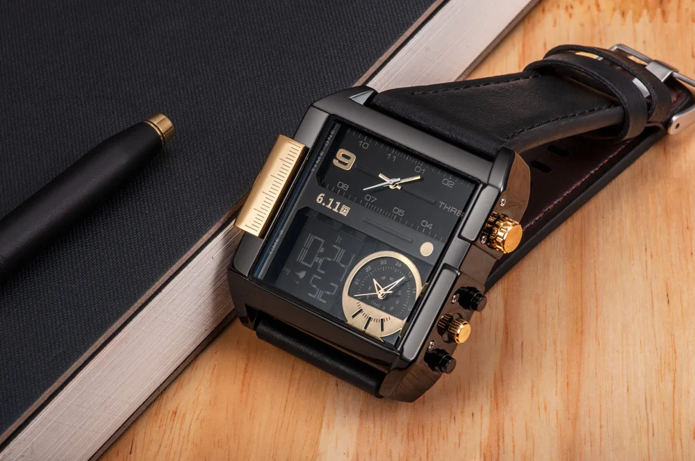 Лидирующий бренд Мужские часы Модные кварцевые мужские s светодиодный цифровой