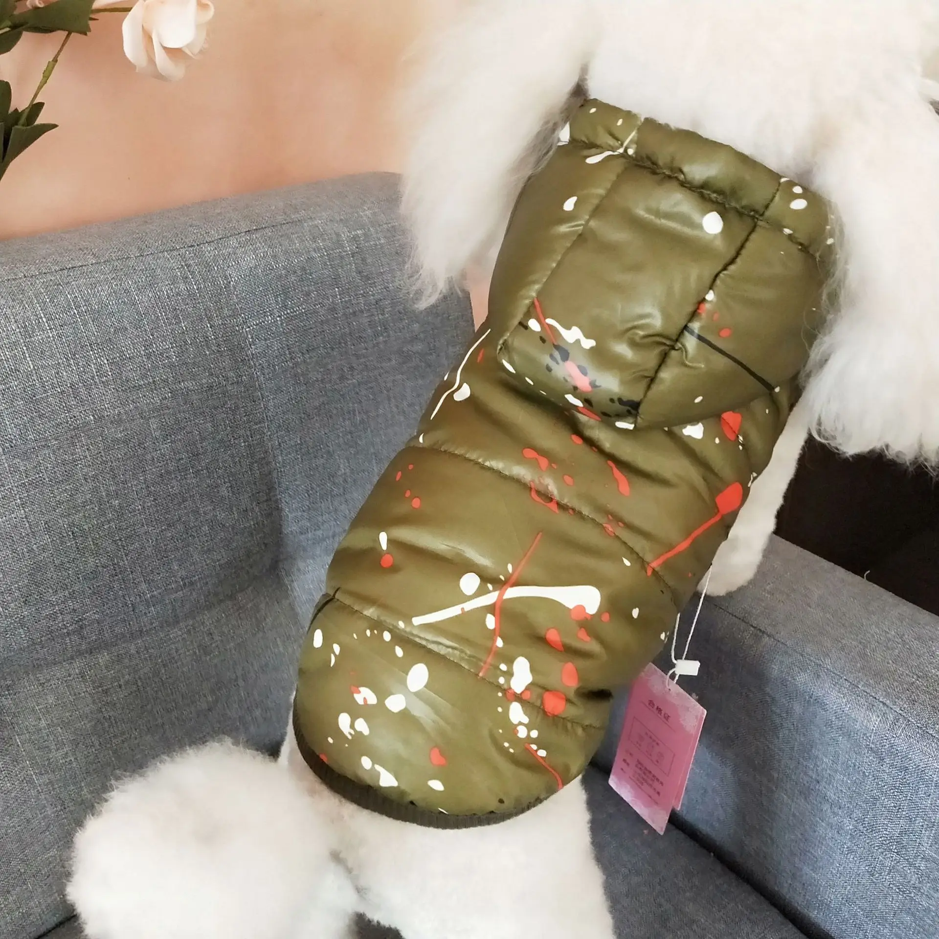 Осенне зимние теплые пальто с хлопковой подкладкой для собак домашних животных