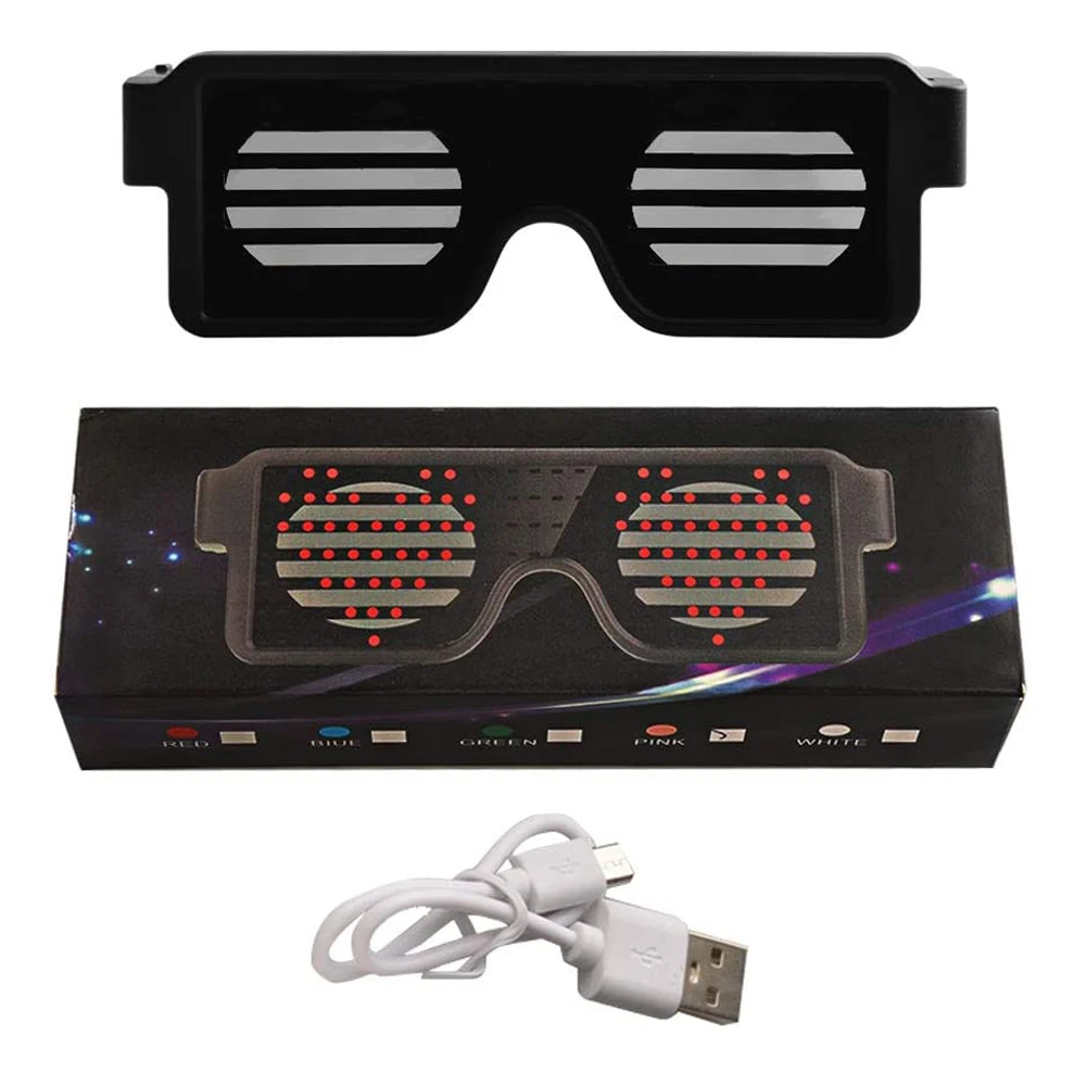 

Dynamic LED Light Up Glasses USB Rechargeable Glowing Glasses for Parties Nightclub Halloween