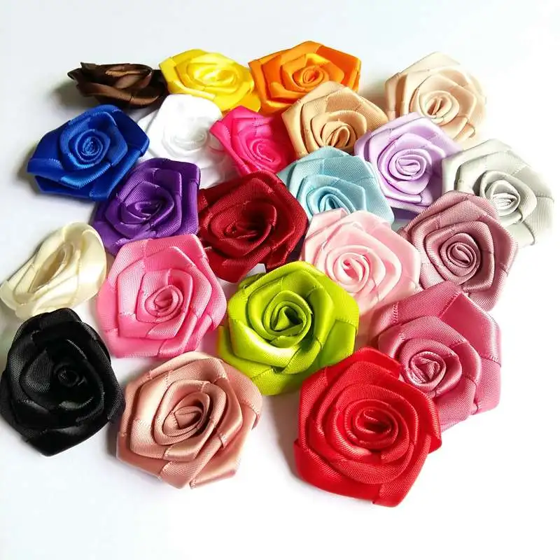 Атласная лента с розетками 10 шт./лот 45 мм ткань сделай сам цветами для декора