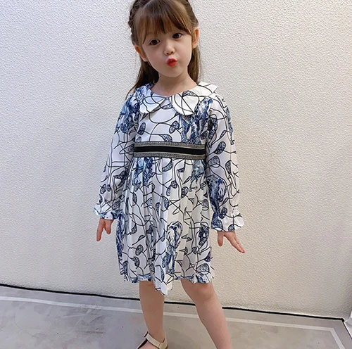 

New 2021 Summer fashion letter style kids clothes baby girls dress sleeveless vest print princess flower girl dresses 1-8 years